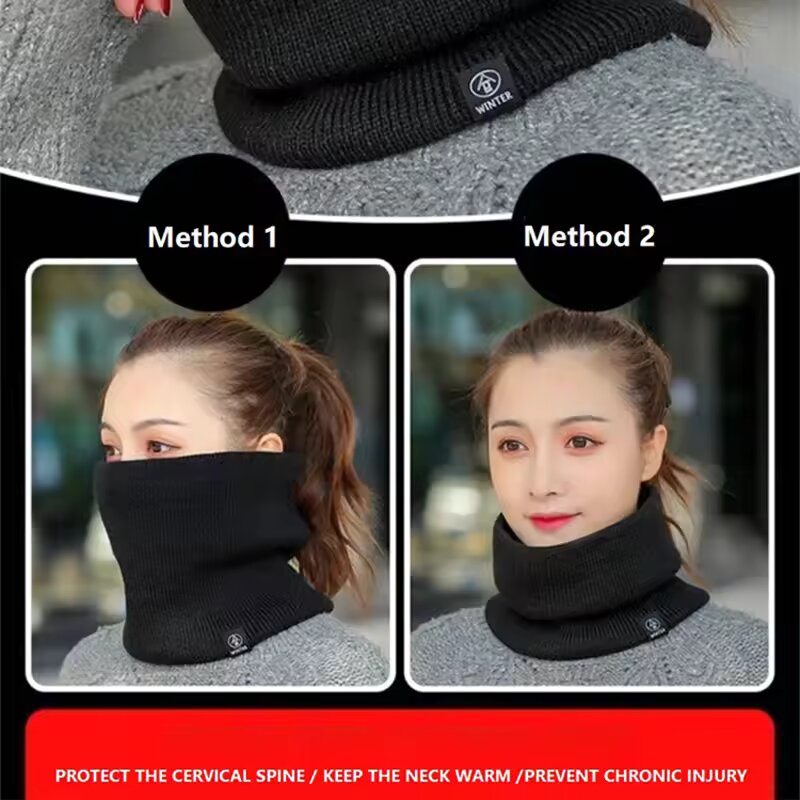 Winter Warm Knitted Neck Scarf - Wool Scarf Men 评论和价格