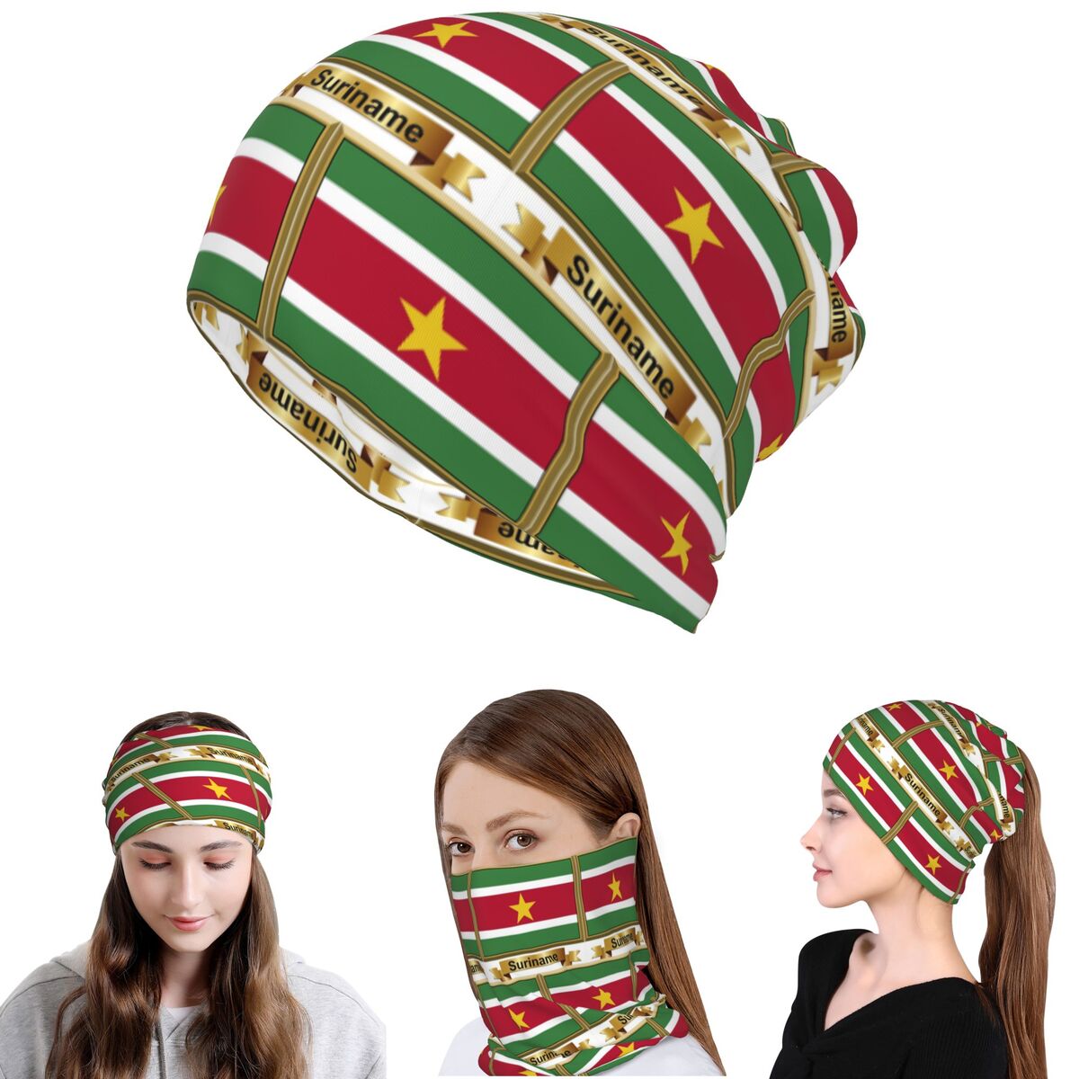 Suriname Flag Products (N) Ban - Knit Beanie Hat Warm 评论和价格