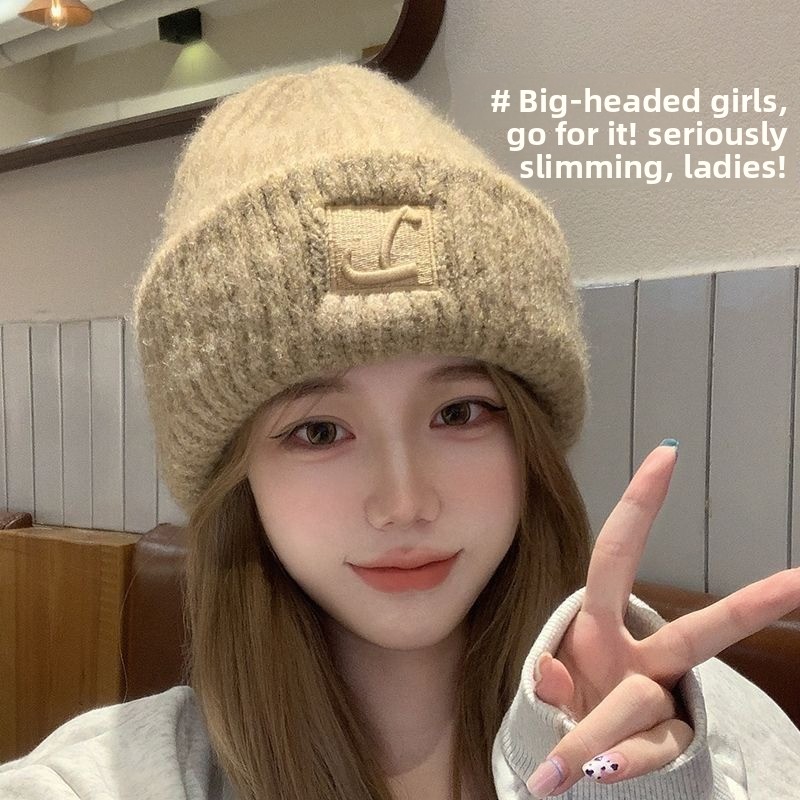 Large Head Size Woolen Hat for - Knit Beanie Hat Warm 评论和价格