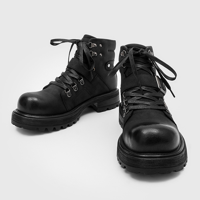 Brand Men Leather Boots Motorc - Waterproof Winter Boot 评论和价格