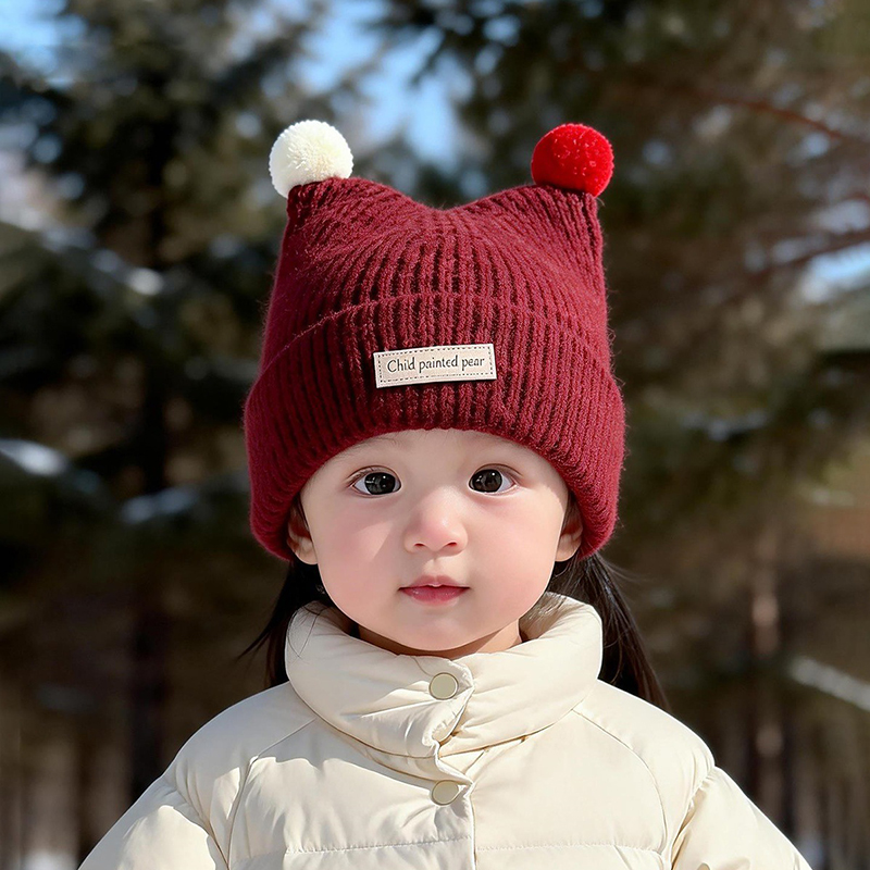 1-4Year Baby Knitted Hat Cute  - Knit Beanie Hat Warm 评论和价格