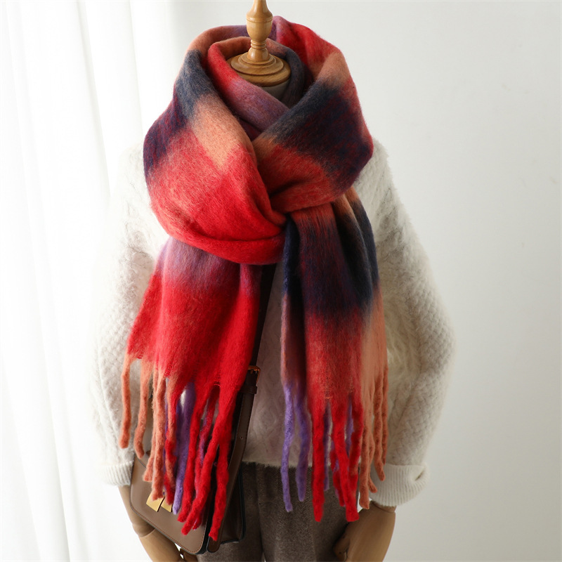 New Autumn Winter Grid Scarf W - Wool Scarf Men 评论和价格