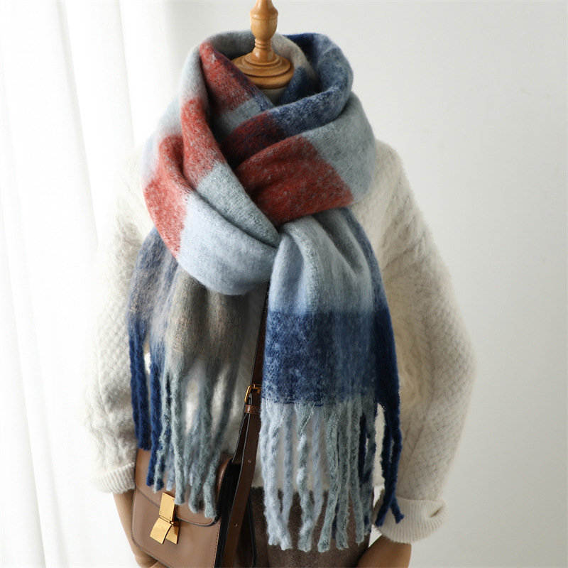 New Autumn Winter Grid Scarf W - Wool Scarf Men 评论和价格